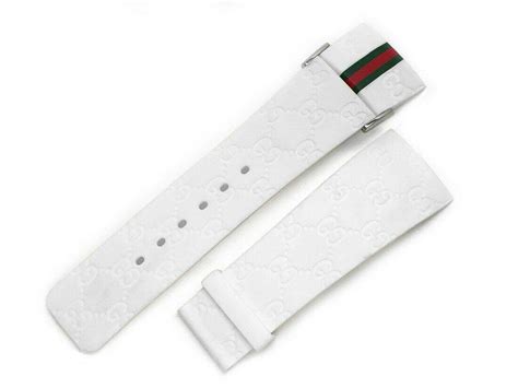 gucci watch white leather band|Gucci rubber watch band replacement.